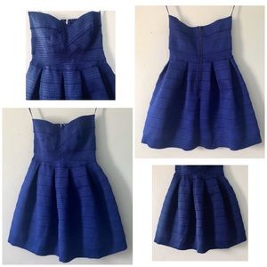 Sans Souci Royal Blue Strapless Mini Dress Small